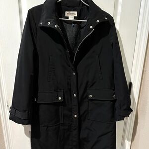 Michael Kors Black Insulated Coat Jacket Trenchcoat Sz L
